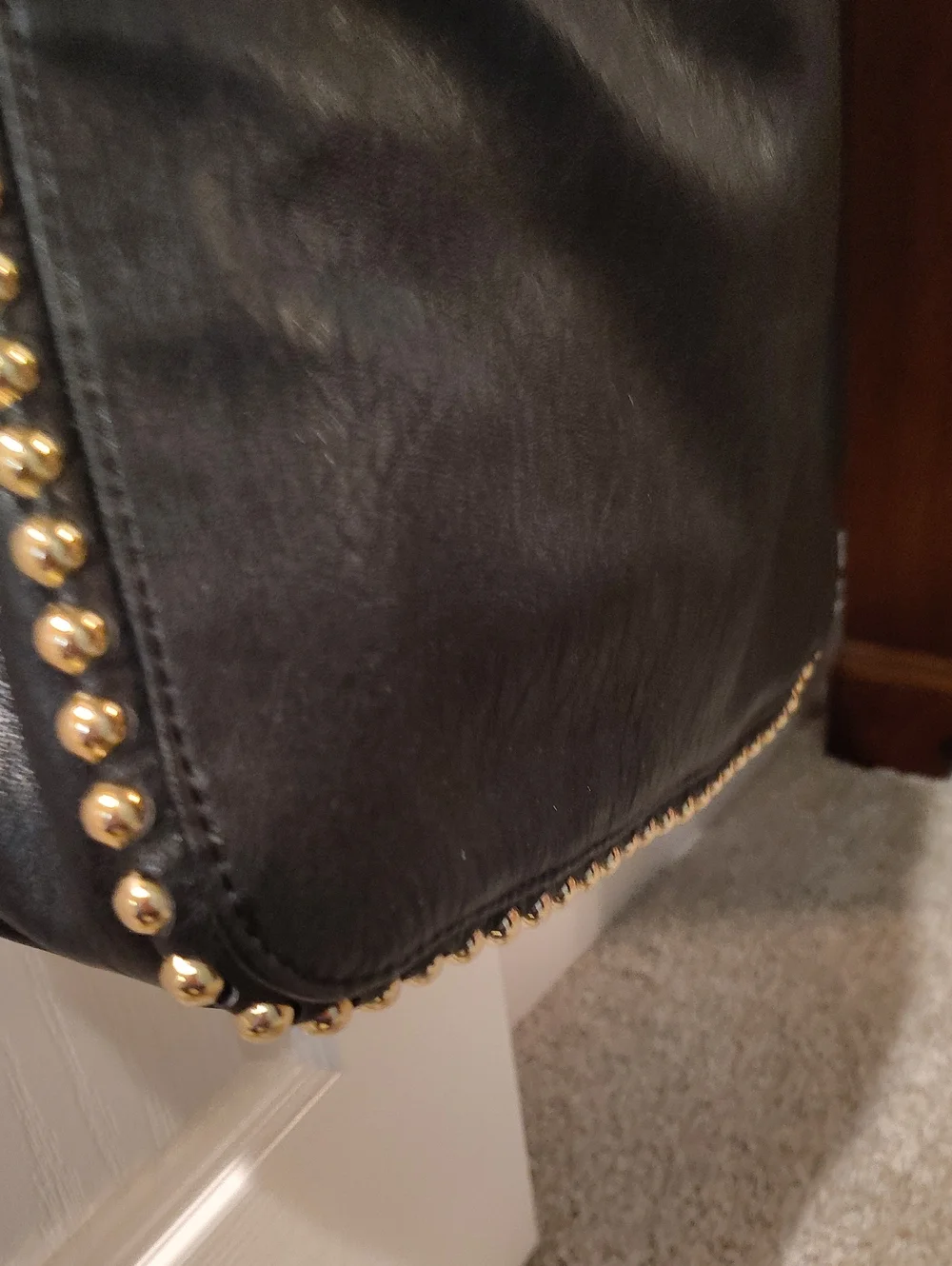 Jessica Simpson Gorgeous.  Black Shoulder Tote with Gold Stud Detailing